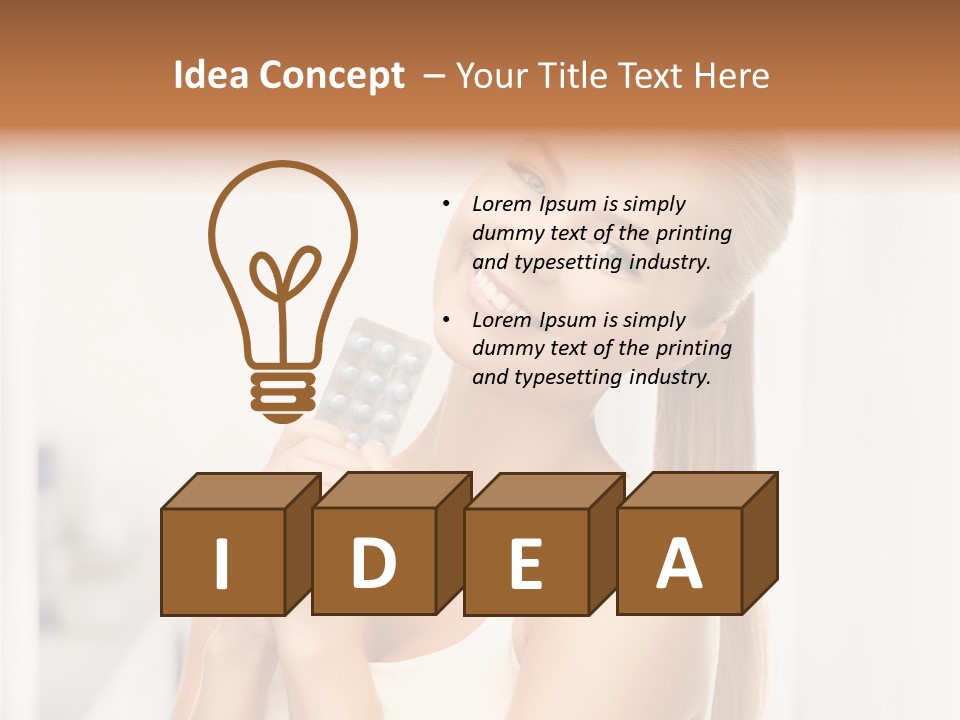 A Beautiful Woman Holding A Pill Pill Powerpoint Presentation Template PowerPoint Template