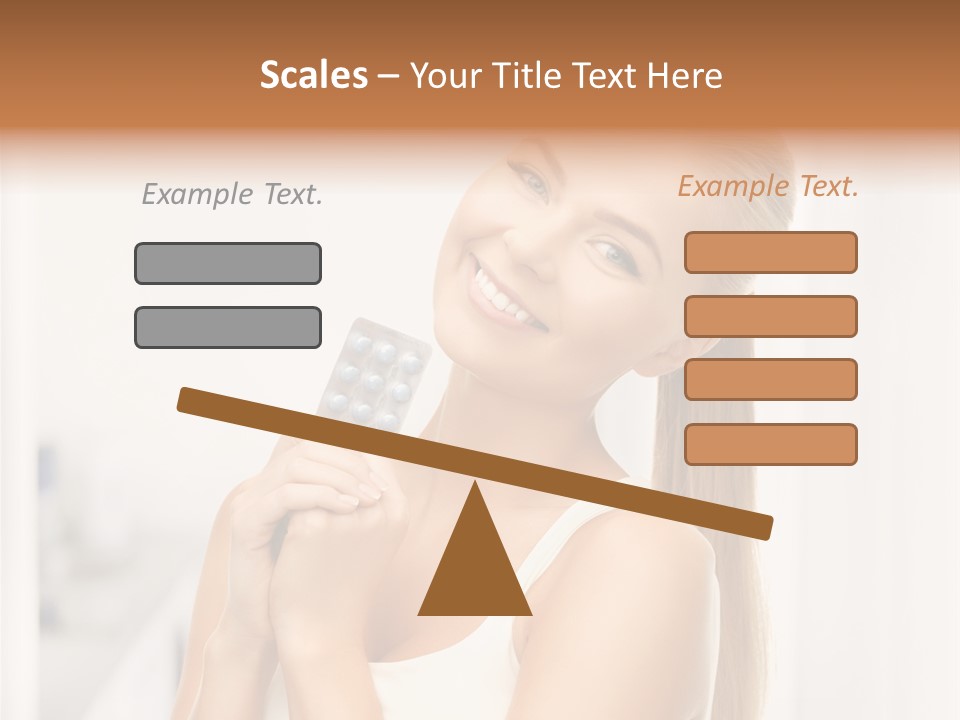 A Beautiful Woman Holding A Pill Pill Powerpoint Presentation Template PowerPoint Template