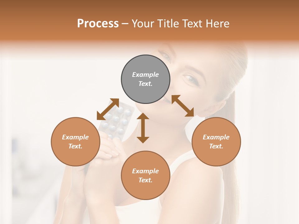 A Beautiful Woman Holding A Pill Pill Powerpoint Presentation Template PowerPoint Template
