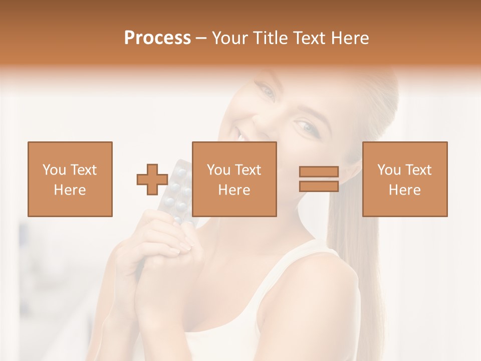 A Beautiful Woman Holding A Pill Pill Powerpoint Presentation Template PowerPoint Template