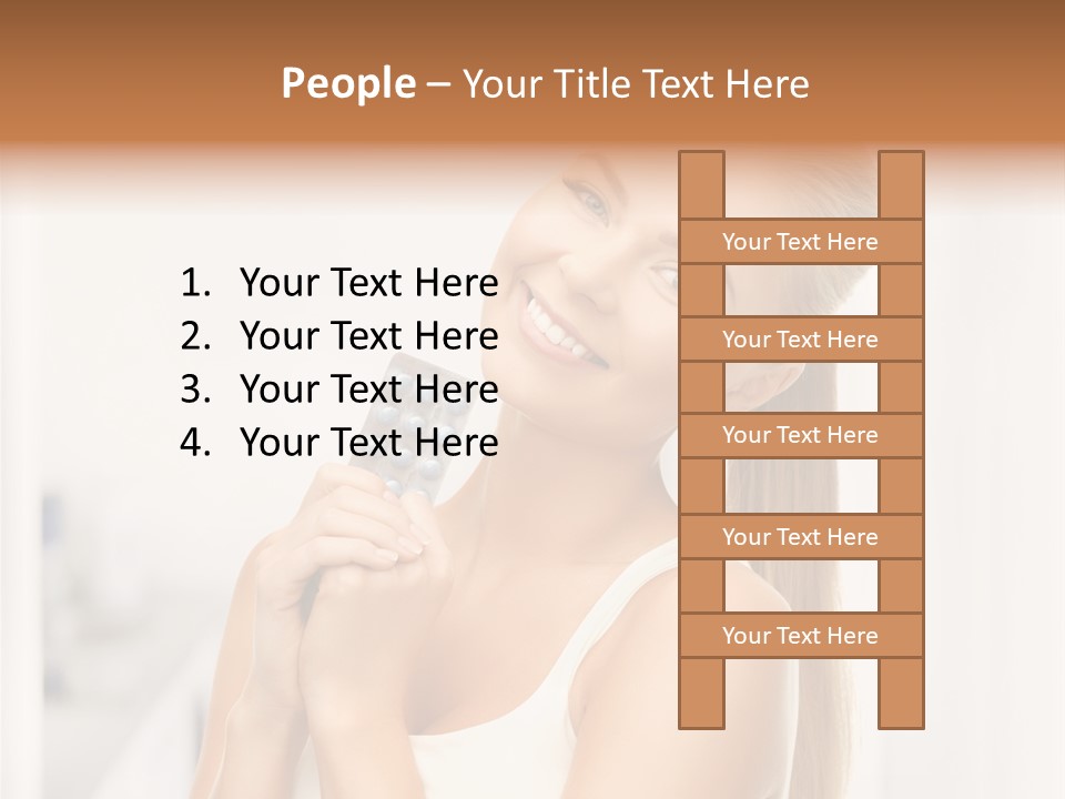 A Beautiful Woman Holding A Pill Pill Powerpoint Presentation Template PowerPoint Template