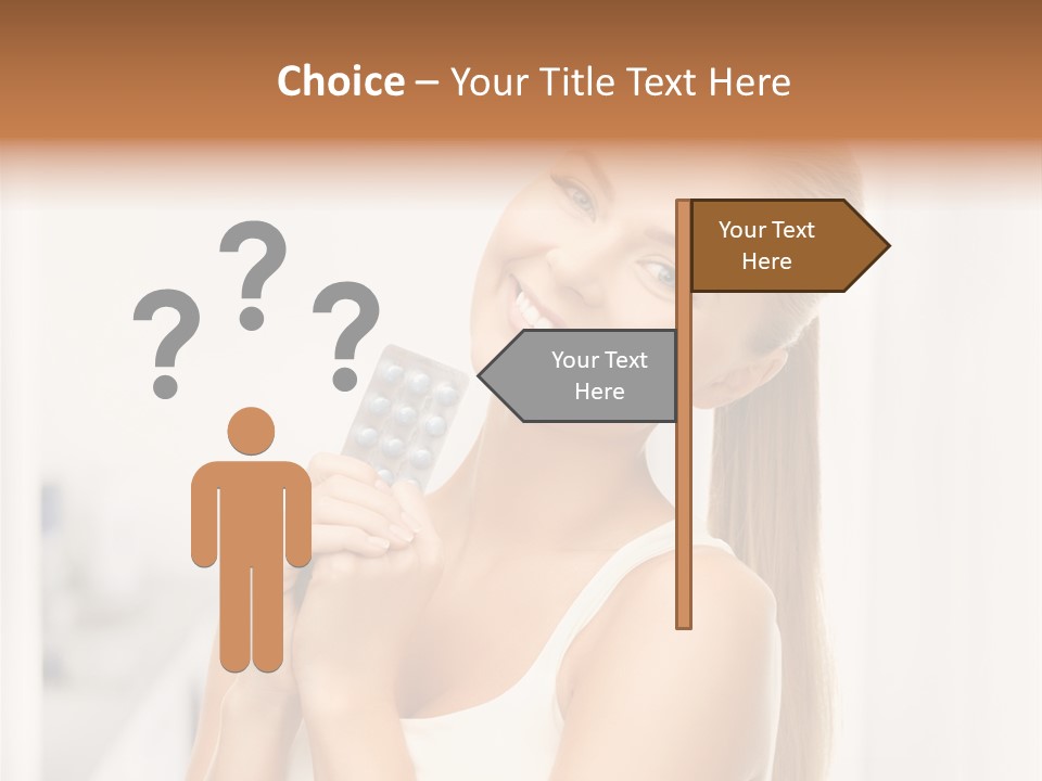 A Beautiful Woman Holding A Pill Pill Powerpoint Presentation Template PowerPoint Template
