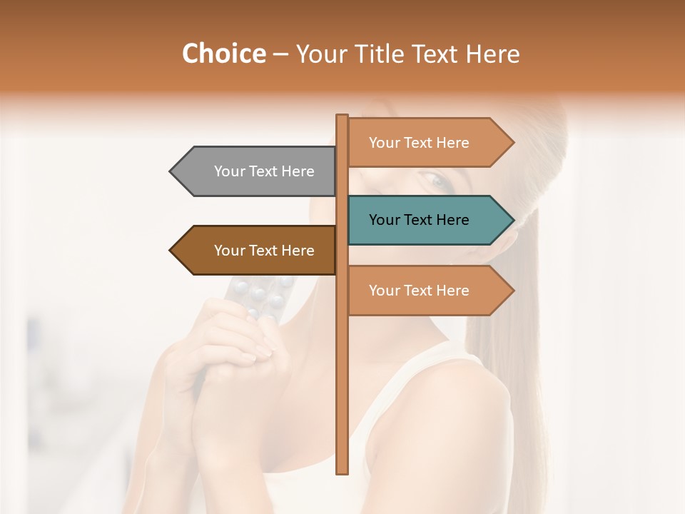 A Beautiful Woman Holding A Pill Pill Powerpoint Presentation Template PowerPoint Template