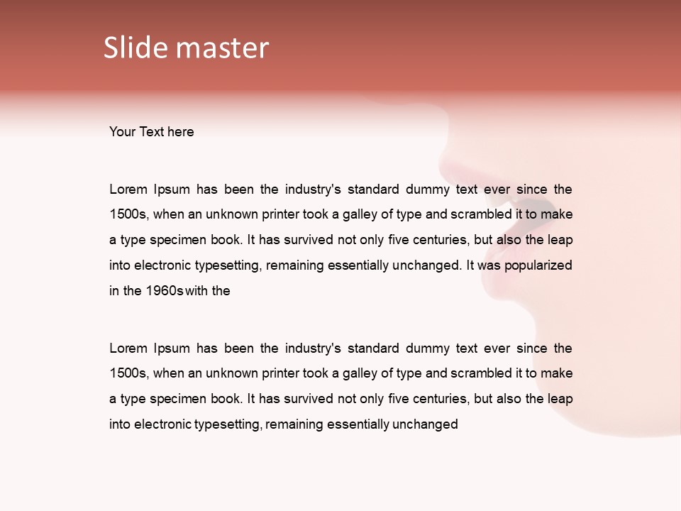 A Woman With Her Mouth Open And Tongue Out PowerPoint Template