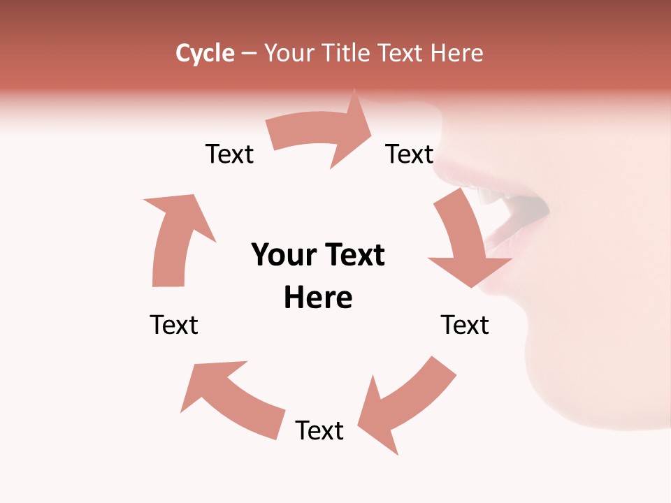 A Woman With Her Mouth Open And Tongue Out PowerPoint Template