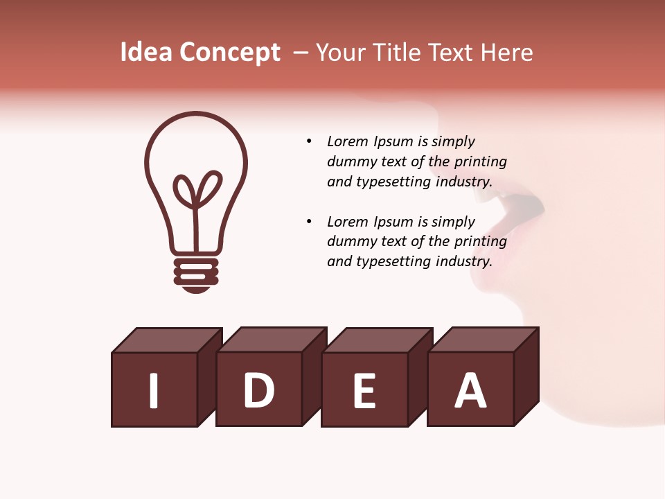 A Woman With Her Mouth Open And Tongue Out PowerPoint Template