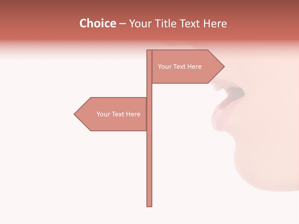 A Woman With Her Mouth Open And Tongue Out PowerPoint Template