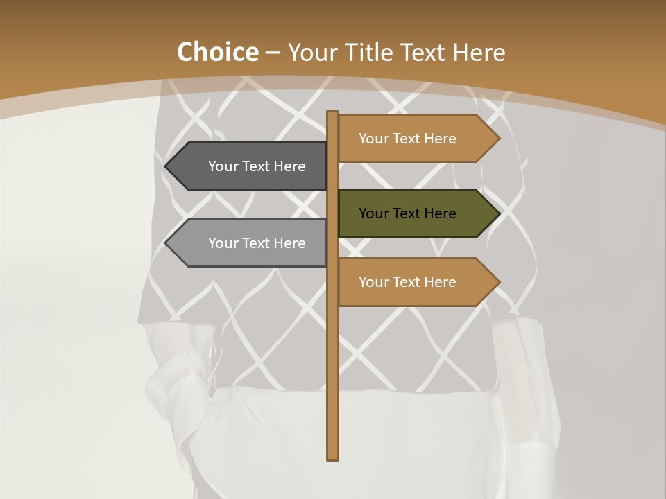 A Woman In A Black And White Sweater On A Runway PowerPoint Template