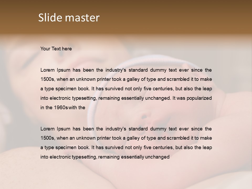 A Woman Holding A Sleeping Baby In Her Arms PowerPoint Template