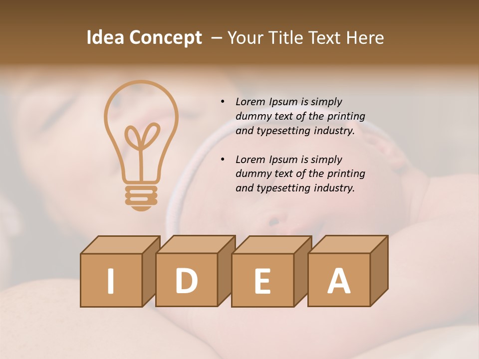 A Woman Holding A Sleeping Baby In Her Arms PowerPoint Template