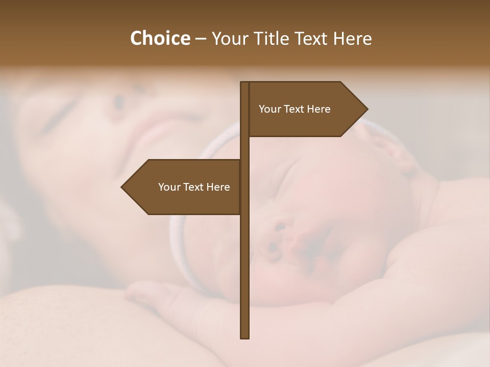 A Woman Holding A Sleeping Baby In Her Arms PowerPoint Template