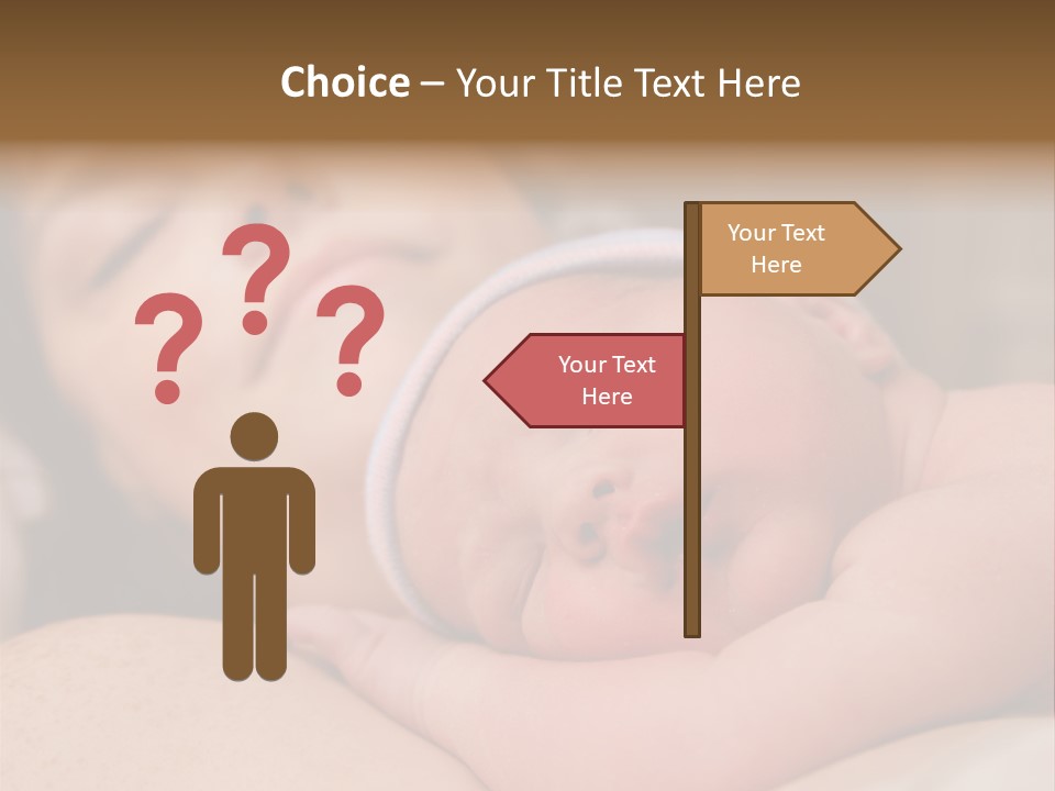 A Woman Holding A Sleeping Baby In Her Arms PowerPoint Template
