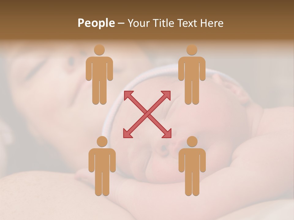 A Woman Holding A Sleeping Baby In Her Arms PowerPoint Template