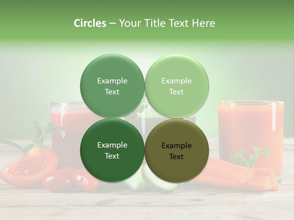 A Table Topped With Glasses Of Juice And Vegetables PowerPoint Template