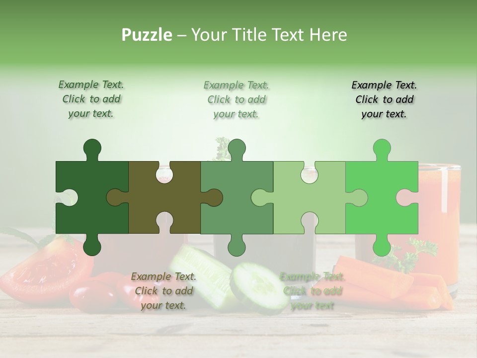 A Table Topped With Glasses Of Juice And Vegetables PowerPoint Template