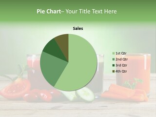 A Table Topped With Glasses Of Juice And Vegetables PowerPoint Template