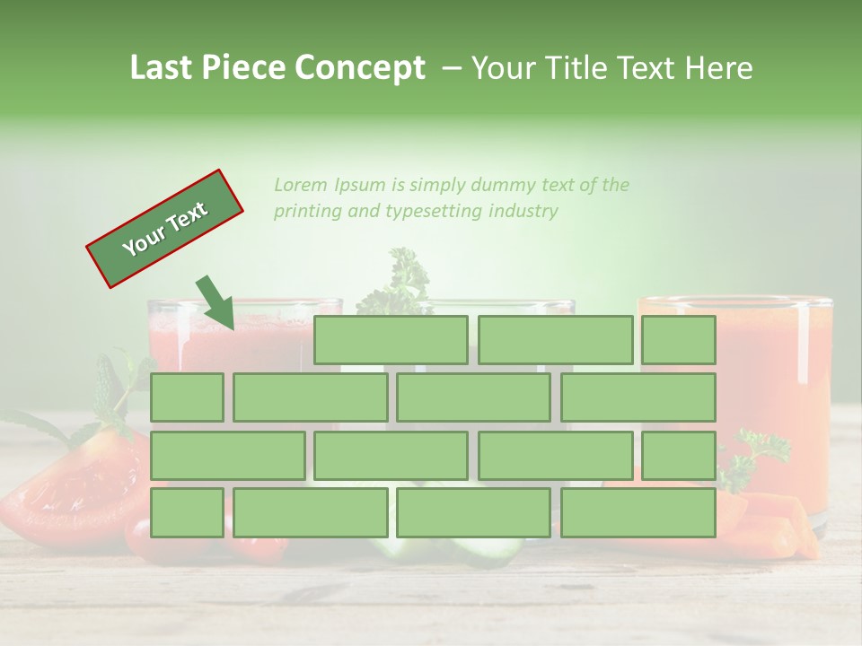 A Table Topped With Glasses Of Juice And Vegetables PowerPoint Template