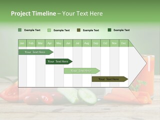 A Table Topped With Glasses Of Juice And Vegetables PowerPoint Template