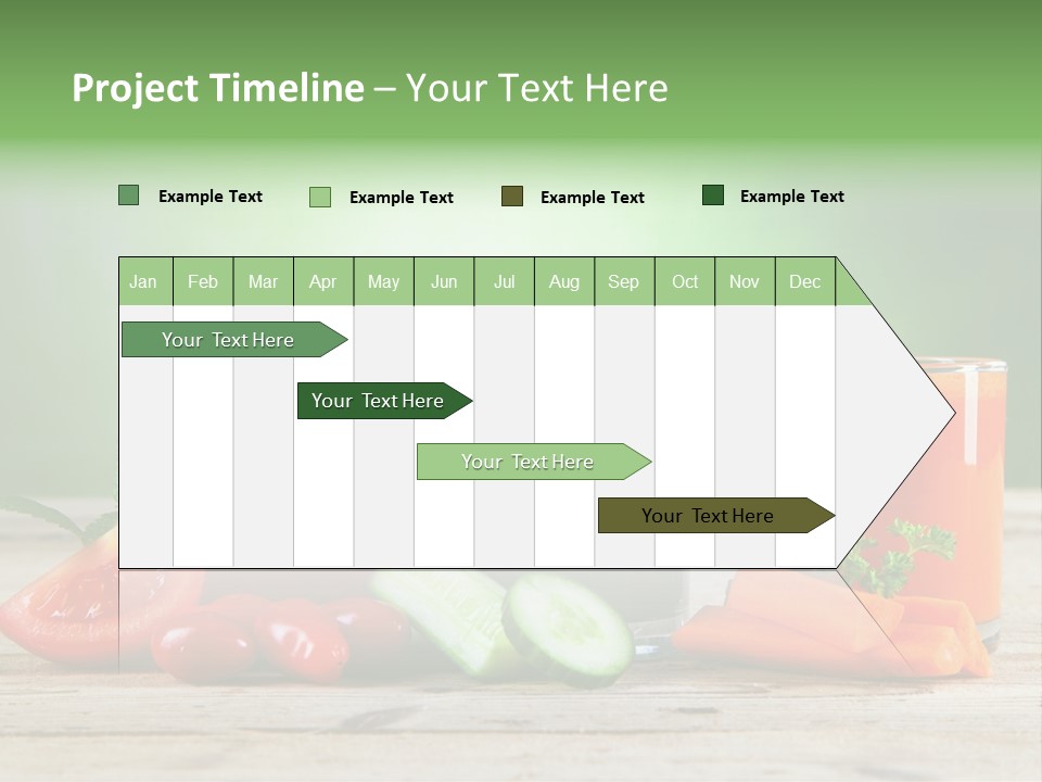 A Table Topped With Glasses Of Juice And Vegetables PowerPoint Template
