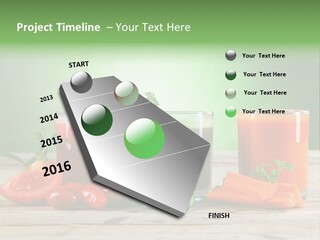A Table Topped With Glasses Of Juice And Vegetables PowerPoint Template