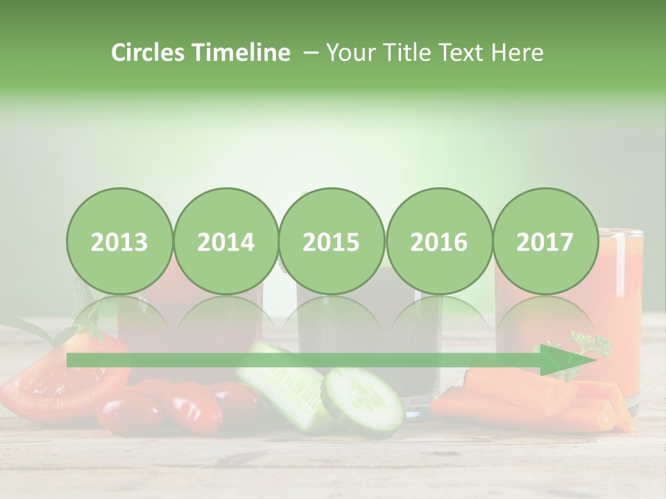 A Table Topped With Glasses Of Juice And Vegetables PowerPoint Template