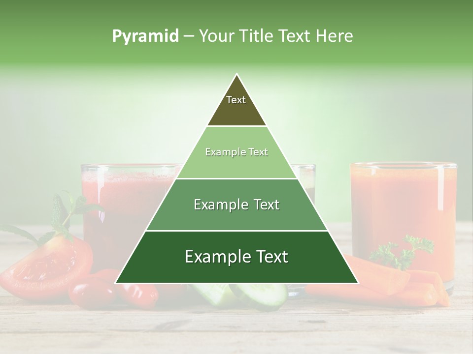 A Table Topped With Glasses Of Juice And Vegetables PowerPoint Template