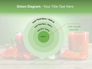 A Table Topped With Glasses Of Juice And Vegetables PowerPoint Template