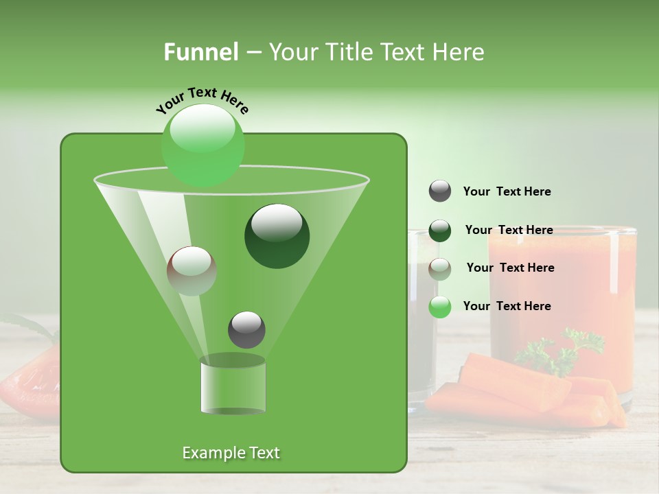 A Table Topped With Glasses Of Juice And Vegetables PowerPoint Template