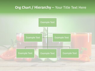 A Table Topped With Glasses Of Juice And Vegetables PowerPoint Template