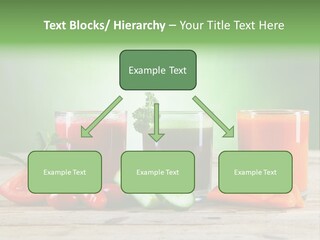 A Table Topped With Glasses Of Juice And Vegetables PowerPoint Template