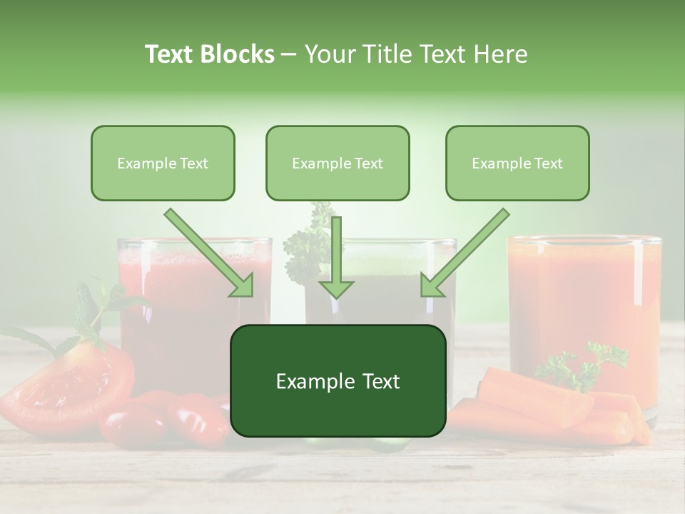A Table Topped With Glasses Of Juice And Vegetables PowerPoint Template