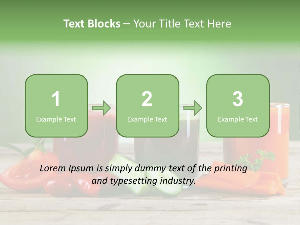 A Table Topped With Glasses Of Juice And Vegetables PowerPoint Template