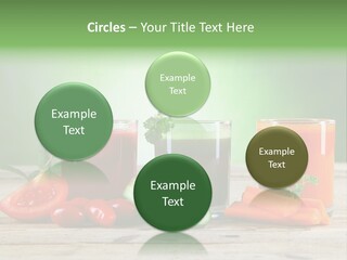 A Table Topped With Glasses Of Juice And Vegetables PowerPoint Template