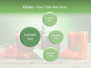 A Table Topped With Glasses Of Juice And Vegetables PowerPoint Template