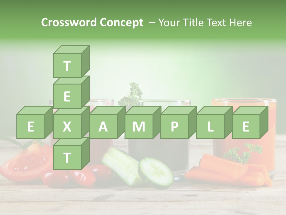 A Table Topped With Glasses Of Juice And Vegetables PowerPoint Template