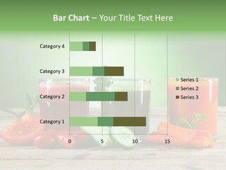 A Table Topped With Glasses Of Juice And Vegetables PowerPoint Template