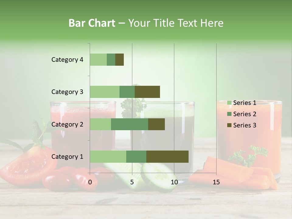 A Table Topped With Glasses Of Juice And Vegetables PowerPoint Template