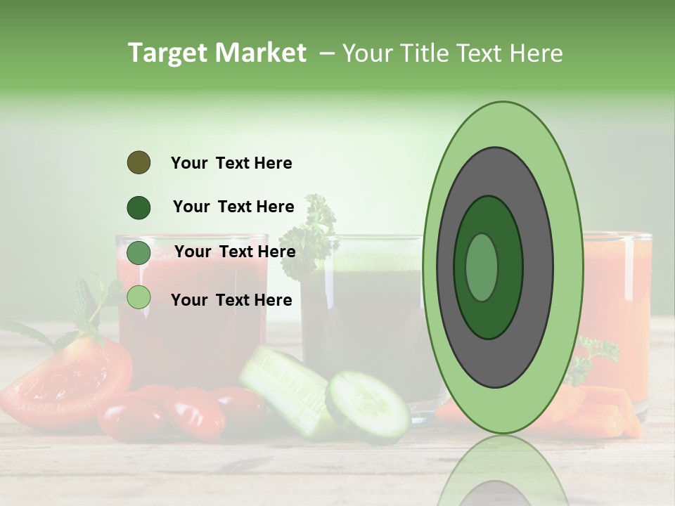 A Table Topped With Glasses Of Juice And Vegetables PowerPoint Template