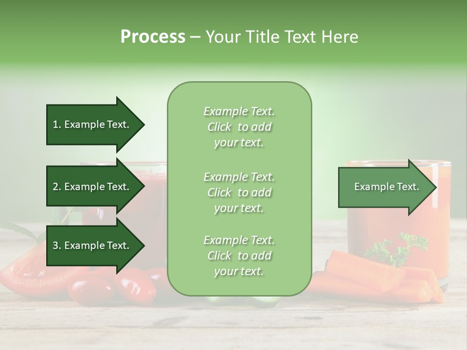A Table Topped With Glasses Of Juice And Vegetables PowerPoint Template