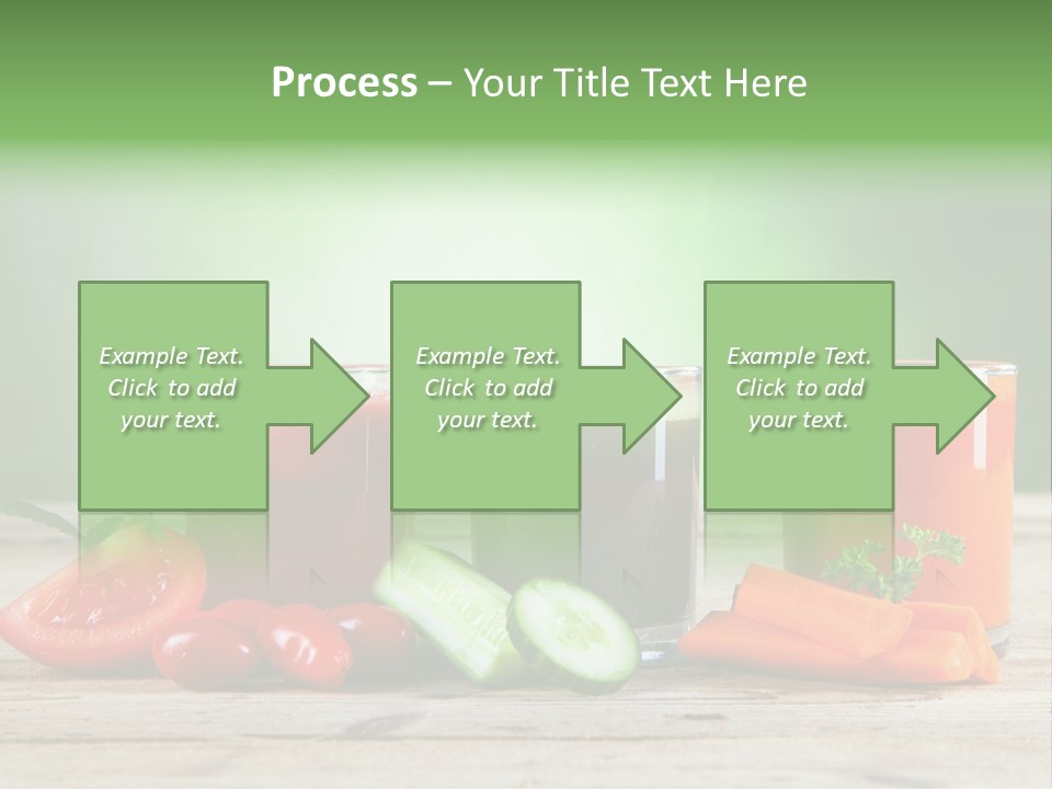 A Table Topped With Glasses Of Juice And Vegetables PowerPoint Template
