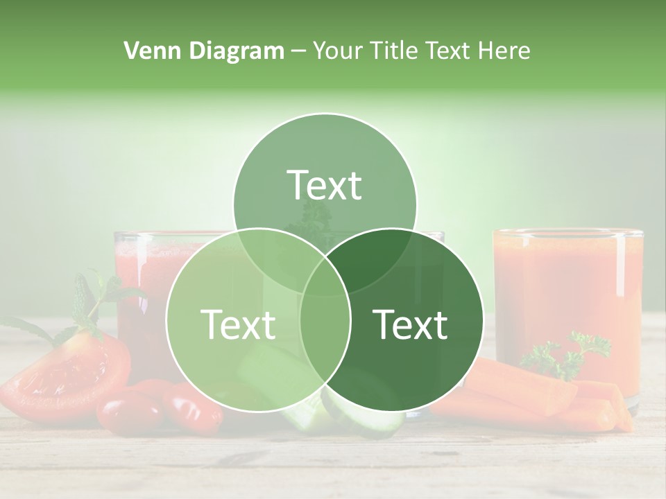 A Table Topped With Glasses Of Juice And Vegetables PowerPoint Template