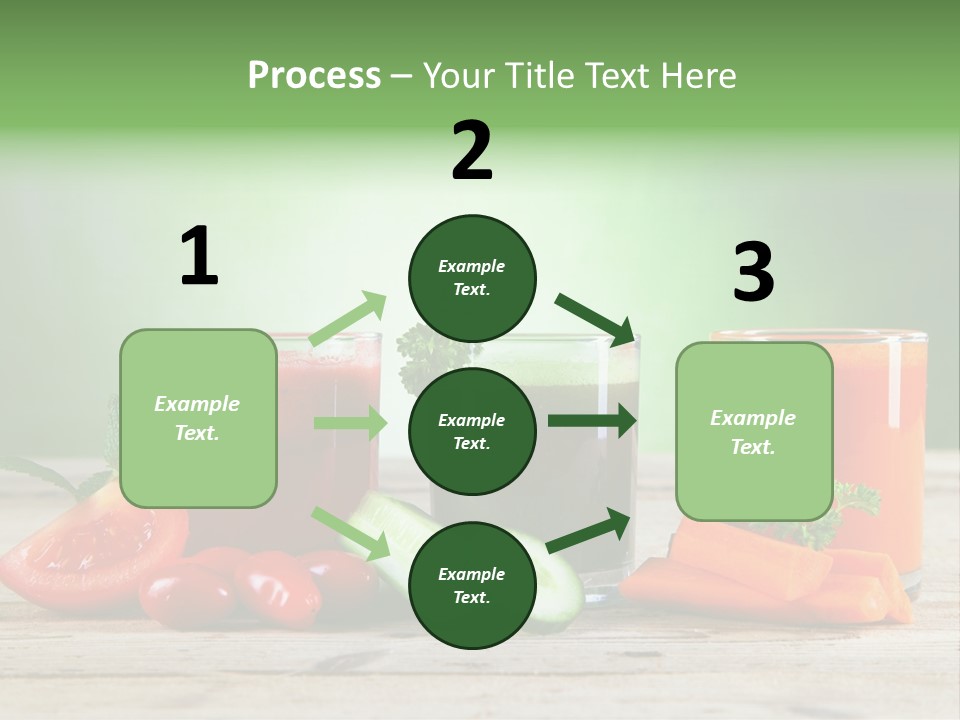 A Table Topped With Glasses Of Juice And Vegetables PowerPoint Template