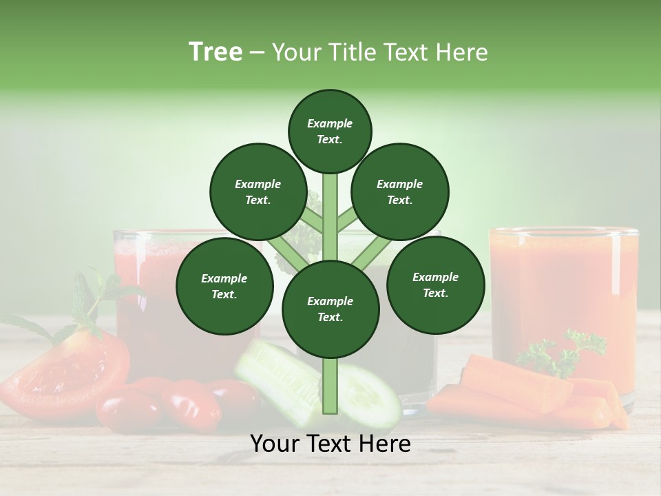 A Table Topped With Glasses Of Juice And Vegetables PowerPoint Template
