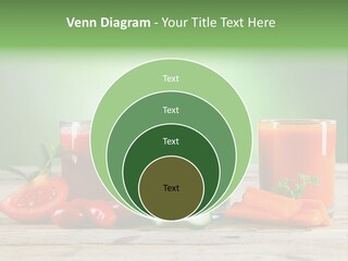 A Table Topped With Glasses Of Juice And Vegetables PowerPoint Template