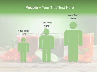 A Table Topped With Glasses Of Juice And Vegetables PowerPoint Template