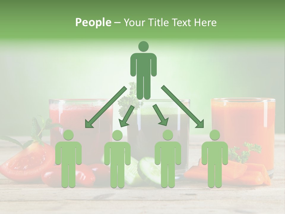 A Table Topped With Glasses Of Juice And Vegetables PowerPoint Template