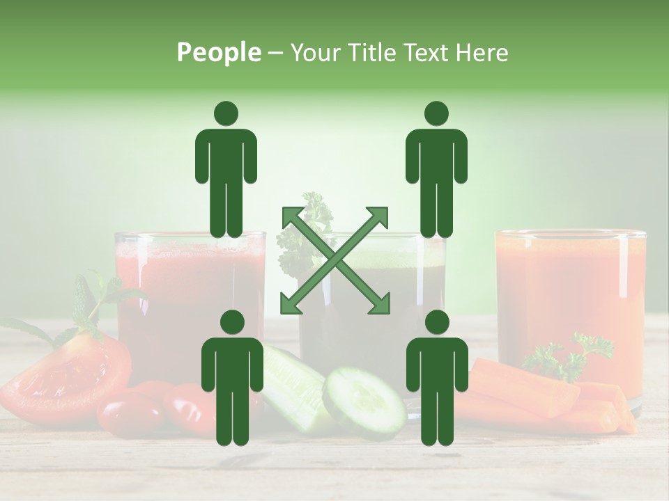 A Table Topped With Glasses Of Juice And Vegetables PowerPoint Template