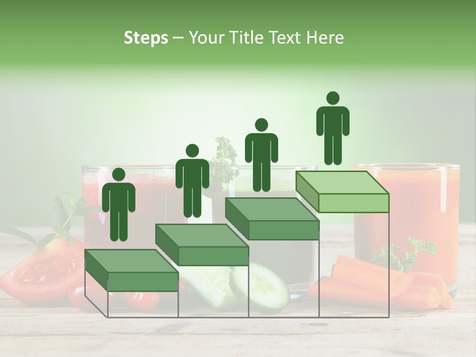 A Table Topped With Glasses Of Juice And Vegetables PowerPoint Template
