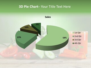 A Table Topped With Glasses Of Juice And Vegetables PowerPoint Template