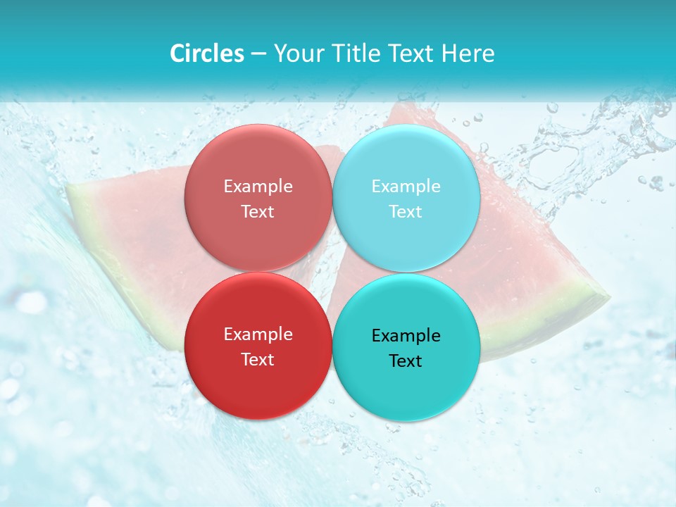 Two Slices Of Watermelon Are In The Water PowerPoint Template
